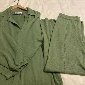 Free People Beach sage green set wide leg pant